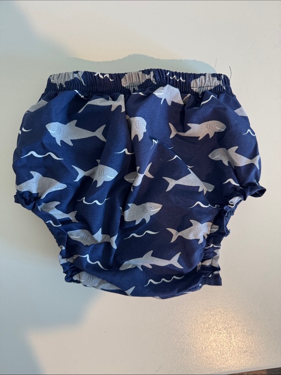 Pottery Barn Kids Other - NWOT Pottery Barn Swim Diaper cover-Navy Shark Print Baby Bloomers 12-24 months